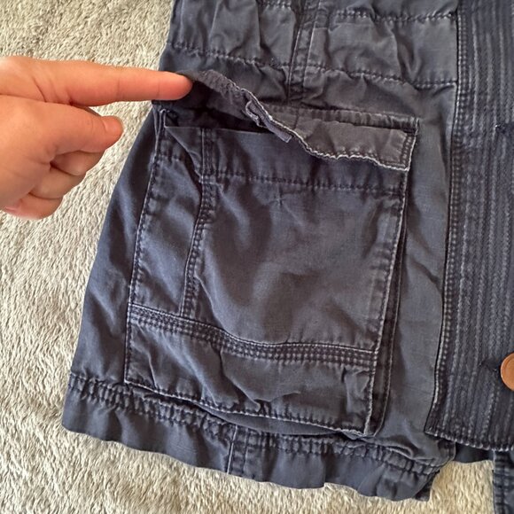 Abercrombie & Fitch Navy Cotton Vest Women's SMALL *missing button - Picture 2 of 6